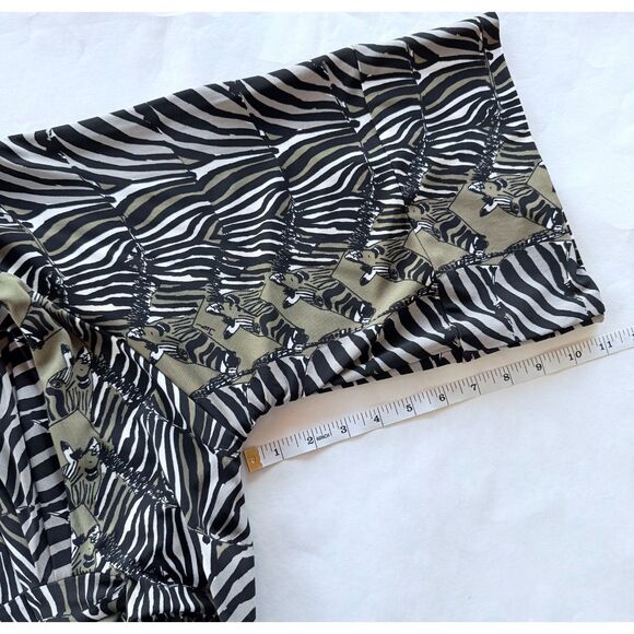 Banana Republic x Issa London 3/4 Sleeve Zebra Print Kimono Dress in Dark Olive - Picture 13 of 13